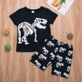 thumbnail image 2 of Faithtur Little Boy 2PCS Outfit Set Dinosaur Printed Top Short Loose Pants, 2 of 9