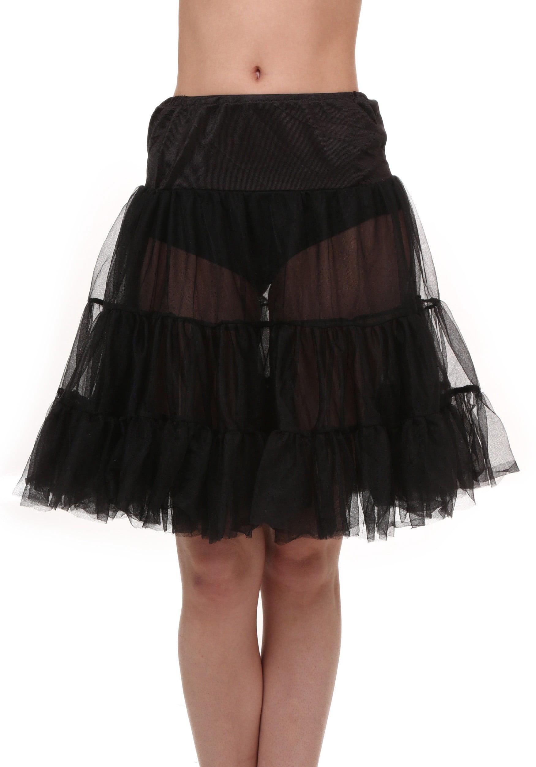 Déguisements Amusants Adulte Crinoline Noire Longueur Genou