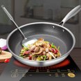 thumbnail image 4 of WASHWEPE Honeycomb Nonstick Stainless Steel Frying Pan for Cooking Silver Skillet with Ergonomic Handle Heat Resistant 8.5 inch, 4 of 8