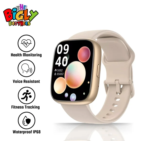 Refurbished The Bigly Brothers All-in-1 Smart Watch for Women, Sports Watch, Gold