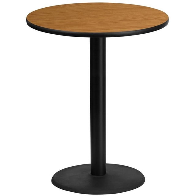 Flash Furniture Plateau de Table Rond en Stratifié Naturel de 36 Pouces avec Base de Table Ronde de 24 Pouces de Hauteur