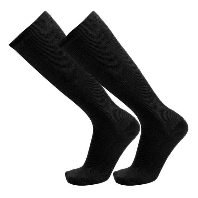 Compression Socks, Compression Socks, Knee Socks for Women, Socks Breathable for Sports, Work, Flying, Traveling - -M, Black S-M