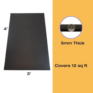 Rubber King Tapis Utilitaire en Caoutchouc Noir 3'x4'x5mm