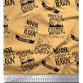 thumbnail image 1 of Soimoi Orange Silk Fabric Dream Chaser Text Print Sewing Fabric Yard 42 Inch Wide, 1 of 5