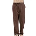 thumbnail image 1 of MAWCLOS Elastic Waist Pants for Men Long Pants with Pockets and Drawstring Beach Yoga Trouser Pajamas, 1 of 3