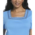 thumbnail image 2 of RAFAELLA Women's Square Neckline Short Sleeve Tee Shirt, 2 of 4
