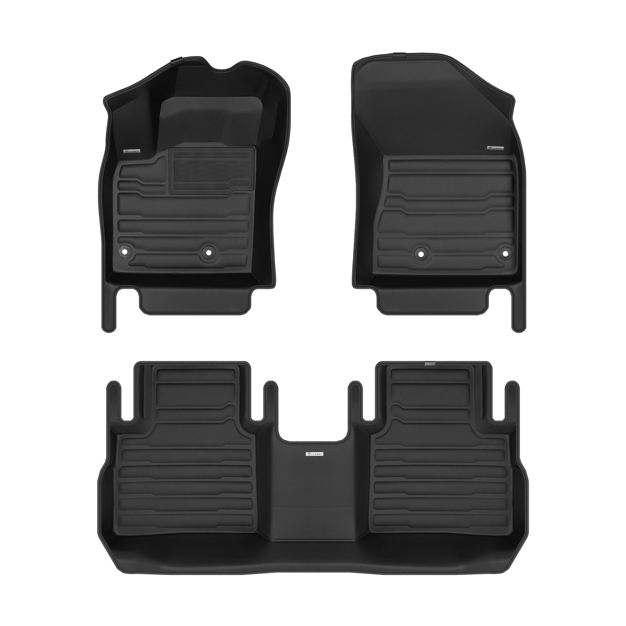 TuxMat - For Nissan Rogue 2023-2027 Models - Custom Car Mats - Maximum Coverage, All Weather, Laser Measured - This Full Set Includes 1st and 2nd Rows