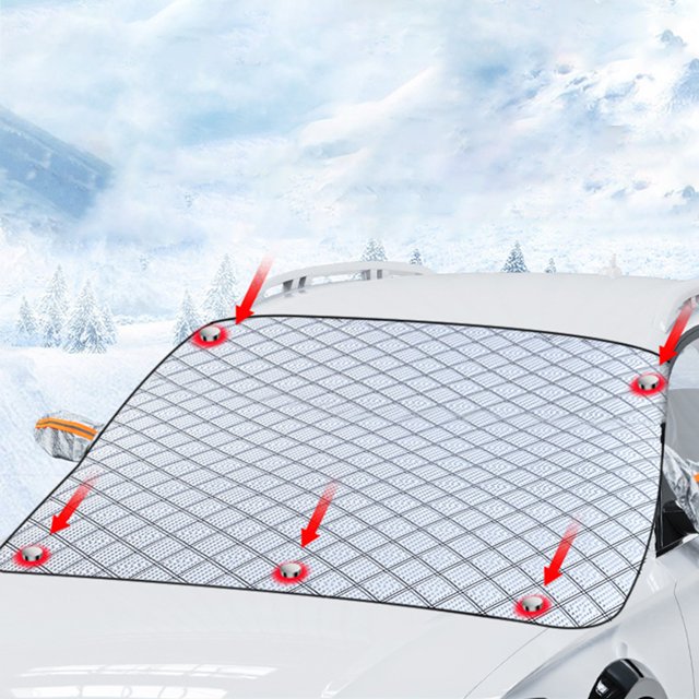 Windshield Cover for Ice and Snow,Car Windshield Snow Cover for Ice Frost Winter Car Cover Windscreen Covers Thicken Thickness Frost Guard with Side Mirrors Protector for Most Cars Suvs