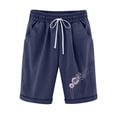 thumbnail image 1 of Timegard Plus Size Shorts for Women Cotton Linen Elastic Waist Drawstring Ruched Casual Loose Shorts, 1 of 5