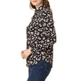 thumbnail image 4 of INSPIRE CHIC Chemise Boutonnée pour Femme à Petites Fleurs à Manches Longues Col en Pointe Haut de Bureau S Noir-Rose Floral, 4 of 8