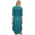 thumbnail image 3 of Bimba Robe Maxi Drapée à Col Drapé pour Femme Bleu Sarcelle avec Foulard à Franges Tenue de Vacances-10, 3 of 6