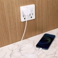 thumbnail image 2 of onn. 2.4 Amp USB Wall Charging Kit with 3 FT. Lightning to USB-C Cable, 2 of 4