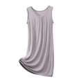 thumbnail image 2 of Elvqul Chemises de Nuit Sans Manches Pyjamas Grande Taille Dames Robe Unie Chemises de Nuit Blanches pour Femmes, 2 of 5