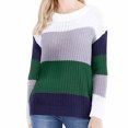 thumbnail image 1 of Tenues d'Automne pour Femmes Mode pour Femmes Manches Col Rond Agencement de Couleurs Hauts Amples Blouse Chandail Tricoté Chandails pour Femmes Automne P-207 Vert P, 1 of 5