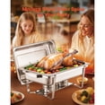 thumbnail image 2 of KFFKFF Ensemble de Buffet à Réchaud, 8 Qt, Lot de 2, Réchaud en Acier Inoxydable avec 2 Poêles Pleine Grandeur, Chauffe-Restaurant Rectangulaire avec Couvercle, Support de Casserole à Eau et Porte-Carburant, pour Mariages Fêtes Banquets, Argent, 2 of 9