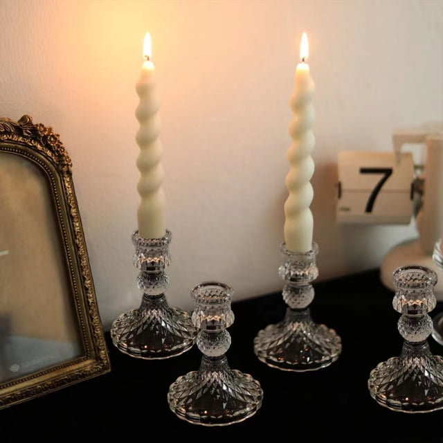 French Relief Glass Candlestick With Medieval High Tables Atmospheres Candlestick Home Dining Room Decoration