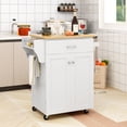 thumbnail image 4 of Gymax Kitchen Island on Wheels Rolling Kitchen Cart w/ Drawer & Storage Cabinet Spice Rack, 4 of 10