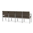 thumbnail image 5 of Fauteuil de Réception en Acier Lenox pour Salle d'Attente 4 Places / Acier Argenté / Brun, 5 of 5