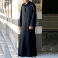 thumbnail image 2 of CEHVOM Ensemble de Robe Musulmane pour Homme Robe Arabe Mi-Longue à Manches Longues à Capuche à Boutons Robe Décontractée Solde, 2 of 8