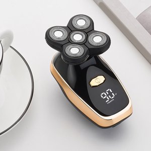 Iumwxz Bald Tête Artifact Rasoir Machine auto-soudre cinq lames Corps entier Lavable Rasoir électrique