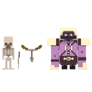 Minecraft Legends Mesure 2-Pack, Pigmadillo vs Skeleton, 3.25-in Jouets de collection