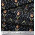 thumbnail image 2 of Soimoi Cotton Poplin Fabric Floral & Ogee Damask Decor Fabric Printed Yard 56 Inch Wide, 2 of 3