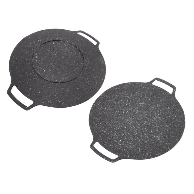 Assiette de Barbecue Coréenne Circulaire Poêle à Frire Cassette Four Assiette de Barbecue Teppanyaki Extérieur Ronde Gril Grillade