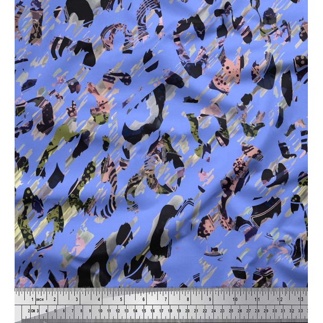 Soimoi Rayon Crepe Fabric Animal Skin Texture Print Fabric by the Yard 46 Inch Wide