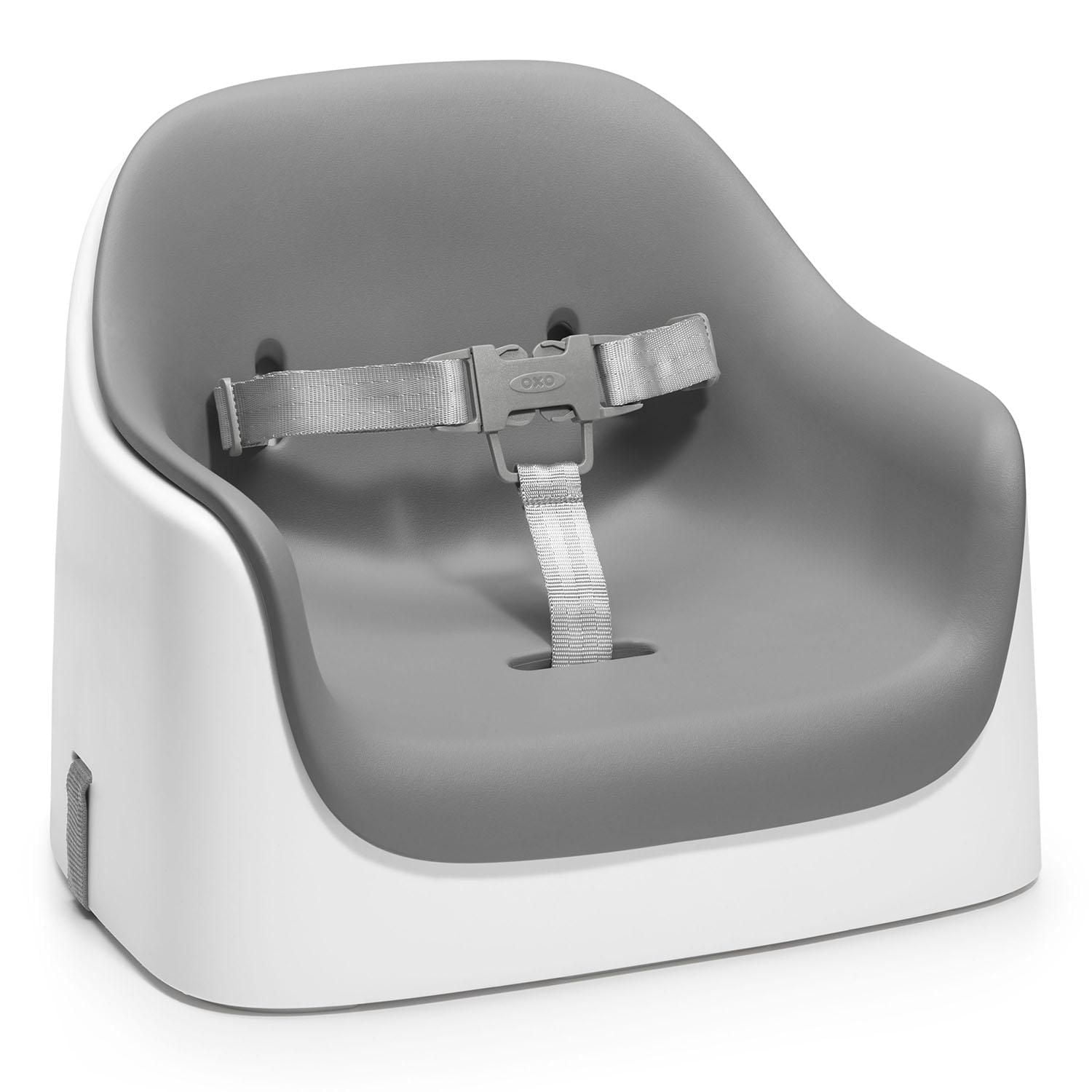 OXO Tot - Nest Booster Seat with Three-Point adjustable Harness - Comfy and Safe Boost for Tots 9 Months and Up - Grey