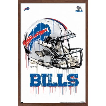 NFL Buffalo Bills - Drip Helmet 20 Wall Poster with Magnetic Frame, 22.375" x 34"