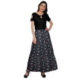 thumbnail image 3 of Moomaya Jupe Longue Imprimée pour Femmes Style Portefeuille Grande Taille Jupe Maxi à 3 Niveaux, 3 of 6