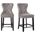 thumbnail image 5 of Avara 24" Tufted Velvet Counter Stool with Black Legs (Set of 2), 5 of 5