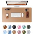 thumbnail image 1 of 23.6" x 13.8" Leather Desk Pad Protector, Office Desk Mat, Large Mouse Pad, Non-Slip PU Leather Desk Blotter, Laptop Desk Pad, Waterproof Desk Writing Pad for Office and Home, 1 of 9