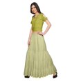 thumbnail image 2 of Moomaya Printed Rayon Cold Shoulder Crop Top And Skirt Ethnic Set For Women, 2 of 6