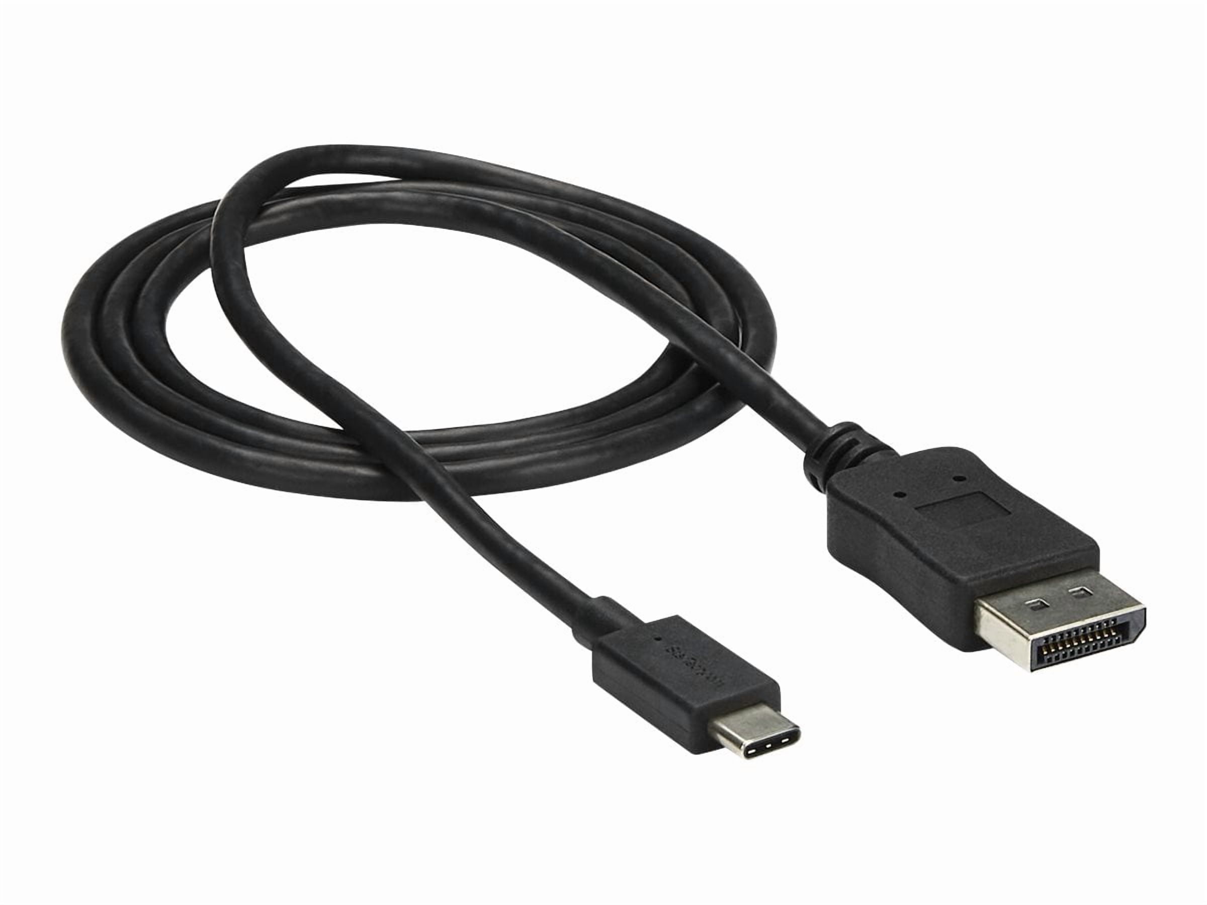 StarTech.com 3ft/1m USB C to DisplayPort 1.2 Cable 4K 60Hz, USB-C to DisplayPort Adapter Cable HBR2, USB Type-C DP Alt Mode to DP Monitor Video Cable, Compatible with Thunderbolt 3, Black - USB-C Male to DP Male (CDP2DPMM1MB) - DisplayPort cable - 24 pin USB-C (M) to DisplayPort (M) - Displayport 1.2/Thunderbolt 3 - 3.3 ft - 4K60Hz (3840 x 2160) support - black - for P/N: TB33A1C, TB3DK2DPM2, TB3DKDPMAW, TB3DKDPMAWUE, TB3DOCK2DPPD, TB3DOCK2DPPU