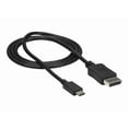 thumbnail image 1 of StarTech.com 3ft/1m USB C to DisplayPort 1.2 Cable 4K 60Hz, USB-C to DisplayPort Adapter Cable HBR2, USB Type-C DP Alt Mode to DP Monitor Video Cable, Compatible with Thunderbolt 3, Black - USB-C Male to DP Male (CDP2DPMM1MB) - DisplayPort cable - 24 pin USB-C (M) to DisplayPort (M) - Displayport 1.2/Thunderbolt 3 - 3.3 ft - 4K60Hz (3840 x 2160) support - black - for P/N: TB33A1C, TB3DK2DPM2, TB3DKDPMAW, TB3DKDPMAWUE, TB3DOCK2DPPD, TB3DOCK2DPPU, 1 of 15