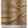thumbnail image 3 of Soimoi Moss Georgette Fabric Damask Ethnic Decor Fabric Printed Yard 42 Inch Wide, 3 of 3