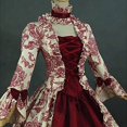 thumbnail image 4 of JUNWELL Aubaines Mode Femmes Grande Taille Vintage Gothique Cour Col Carré Robe Patchwork à Nœud Cosplay Bal Médiéval Renaissance Victorien Robe Bordeaux 4, 4 of 9
