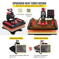 thumbnail image 4 of VEVOR Heat Press Machine 12 x 15 inch 8 in 1 Heat Press Sublimation Machine 360° Rotation Swing Away 8 in 1 Shirt Printing Machine Dual-Tube Heating for DIY T-Shirts Cap & Mugs Red, 4 of 9