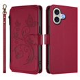thumbnail image 2 of Butterfly Embossed Wallet Case Compatible with [iPhone 17] Kickstand Zipper Red, 2 of 6