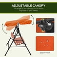 thumbnail image 4 of Outsunny 3-Seat Patio Swing Chair with Adjustable Canopy Orange, 4 of 10