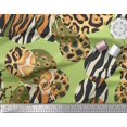 thumbnail image 2 of Soimoi Green Rayon Fabric Leopard & Wild Animal Skin Decor Fabric Printed BTY 42 Inch Wide, 2 of 3