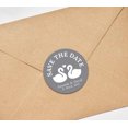 thumbnail image 3 of Darling Souvenir Round 45 Pcs Loving Swans Save The Date Stickers Personalized Bride Groom Names And Date Envelope Seals - Gray, 3 of 4
