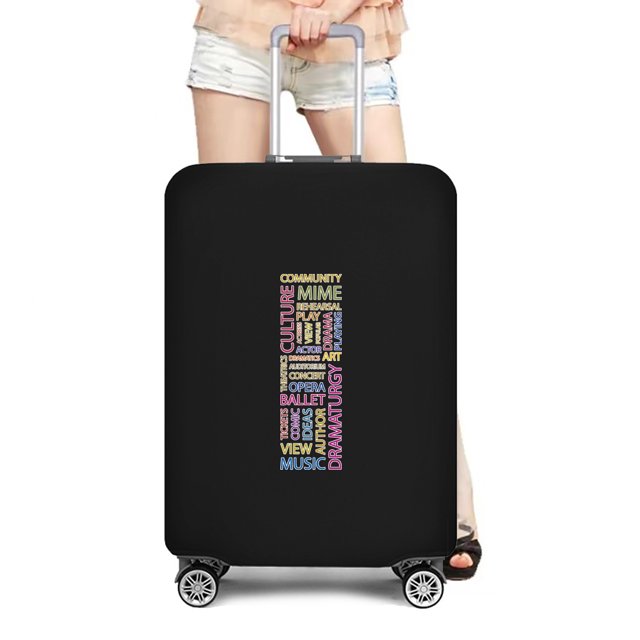 Stretch Luggage Cover Suitcase Covers Text Letter Printed Travel Accessories Printed Dust Cover 18''-28'' Inch Protective Case 8text I M