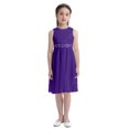 thumbnail image 1 of YONGHS Robe en Mousseline à Fleurs et Dentelle pour Grandes Filles, Formelle, Banquet, Concours, Mariage, Fête, Robe de Bal, Violet, 8, 1 of 7