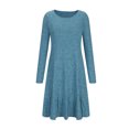 thumbnail image 4 of cfhntfmh Robe Chandail à Manches Longues pour Femmes Robe Mini en Tricot Doux à Manches Longues Décontractée d'Automne Col Rond Robe Moulante Côtelée, 4 of 6