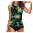 thumbnail image 1 of Women Tankini Swimsuit High Waist High Neck Tummy Control Two Piece Bathing Suits Halter Swimwear Set, 1 of 7