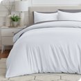 thumbnail image 1 of Bare Home Housse de Couette Sablée - Ultra Douce - Premium 1800 Collection - Ensemble 3 Pcs - Très Grand, Blanc, 1 of 8