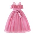 thumbnail image 4 of EGNMCR Robes de Soirée pour Femmes, Robes Formelles pour Femmes, Robes de Cocktail pour Femmes Robe Sans Manches à Col Rond Robe pour Enfants Robe Sans Manches pour Filles Robe Princesse à Épaules Robe Fleurie en Tulle à Pois Robe pour Fille, 4 of 6
