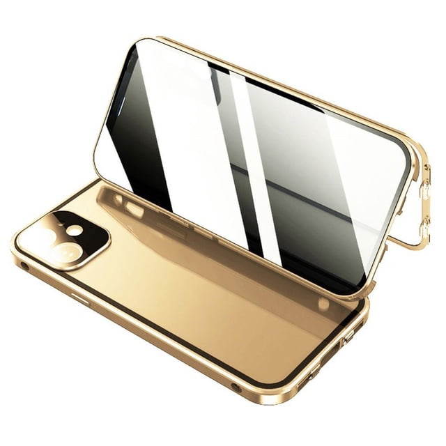 Magneto Double-sided Buckle For 11 Pro Max Tempered Glass Phone Case For 12 New All-inclusive Metal For 11 Anti-peeping Phone Case